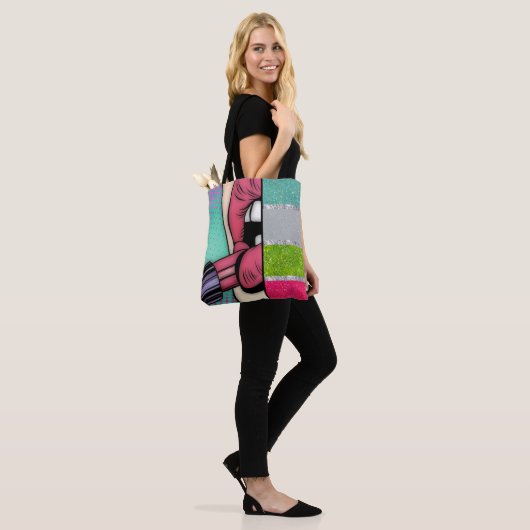 Tote Bag Pop Art | Parties scintillant Faux (Sur le modèle)