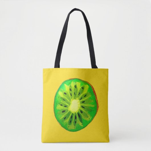 Tote Bag Pop art vif kiwi fruit original aquarelle (Devant)