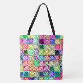 Tote Bag Pop d'art de chien berger allemand rétro sur toute (Devant)