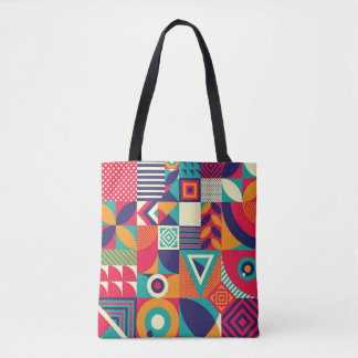 Tote Bag Pop formes géométriques abstraites, motif transpar
