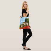 Tote Bag POPIES DANS LE PAYSAGE TOSCANE Champs de fleurs ro (Sur le modèle)