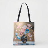 Tote Bag Poppies Dans Vase Noir (Devant)