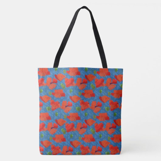 Tote Bag Poppies de champ chic à écarlate modèle floral sur (Devant)