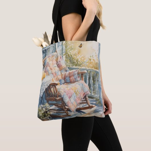 Tote Bag Porche confortable avec courtepointe et charme de (De près)