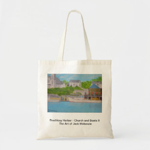 Tote Bag Port de Boothbay - église et bateaux