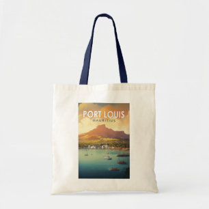Tote Bag Port Louis Maurice Travel Art Vintage