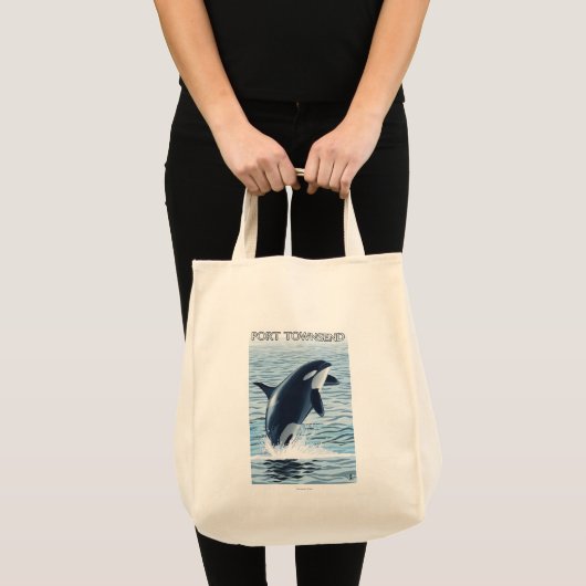Tote Bag Port Townsend, Washington Orca Jumping (Devant (produit))