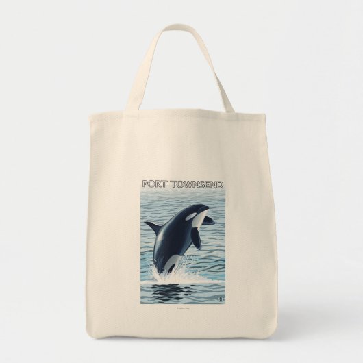 Tote Bag Port Townsend, Washington Orca Jumping (Devant)