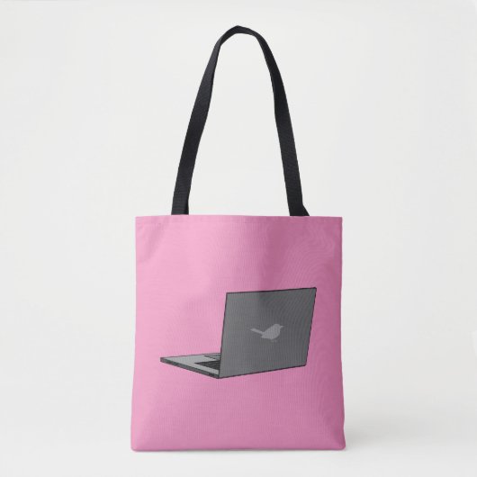 Tote Bag Portable gris avec logo d'oiseau (Devant)