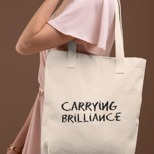 Tote Bag Porte brillant élégant minimal noir et blanc