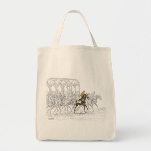 Tote Bag Porte de départ de la course de cheval (Devant)