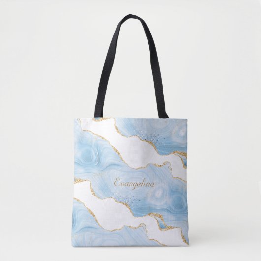 Tote Bag Porte d'or bleu tendance personnalisée (Devant)