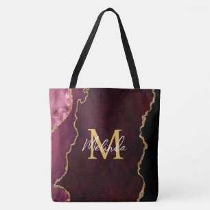 Tote Bag Porte en marbre rouge et or