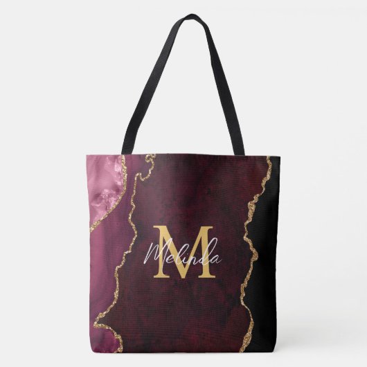 Tote Bag Porte en marbre rouge et or (Devant)