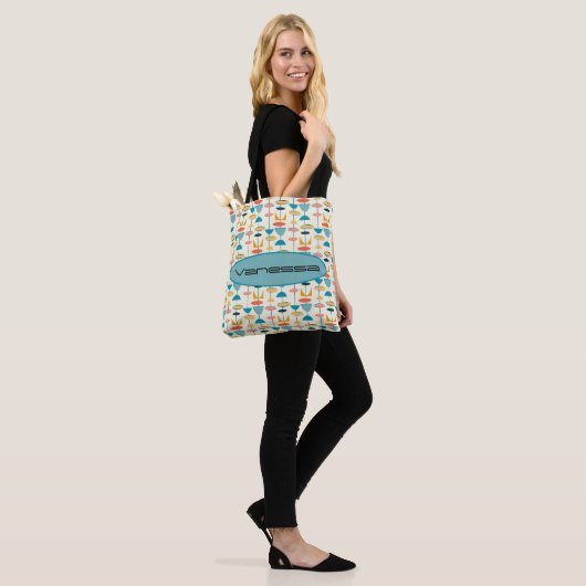 Tote Bag Porte-monnaie moderne géométrique, Mod, Rétro, Mi- (Sur le modèle)