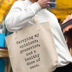 Tote Bag Porter Mes Opinions & Sass Cool Cadeau élégant