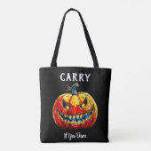 Tote Bag Porter si vous osez Halloween Smiling Citrouille (Dos)