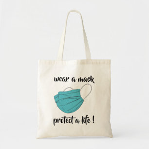 Tote Bag Porter Un Masque Typographie Personnalisée Entrepr