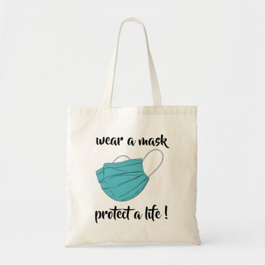 Tote Bag Porter Un Masque Typographie Personnalisée Entrepr (Devant)