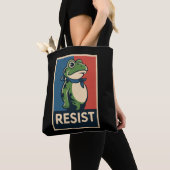 Tote Bag Portland Frog Protest Anti Ice Resistance I Stand  (De près)