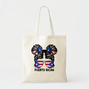 Tote Bag Portoricaine Fille Messy Cheveux Porto Rico Pride