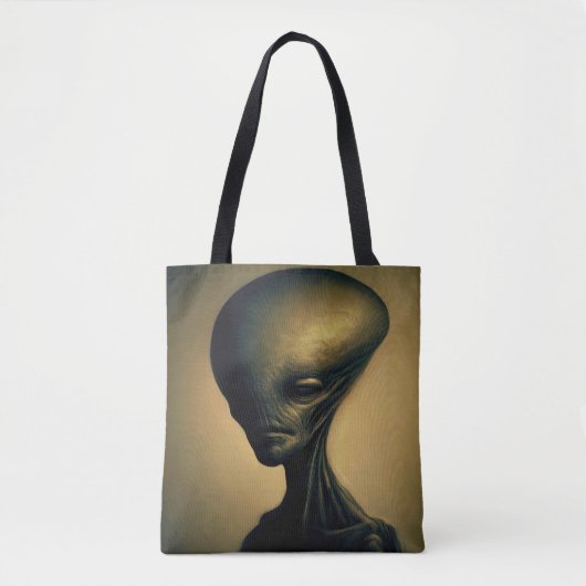 Tote Bag Portrait Alien tiré à la main (Devant)