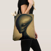 Tote Bag Portrait Alien tiré à la main (De près)