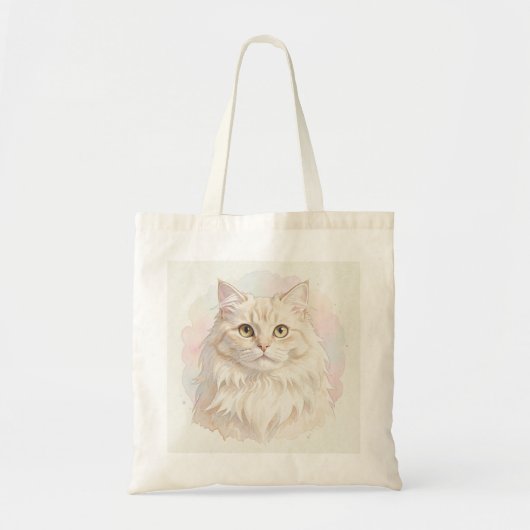 Tote Bag Portrait aquarelle de chat persan (Devant)