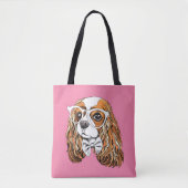 Tote Bag Portrait cavalier d'épagneul du Roi Charles (Devant)