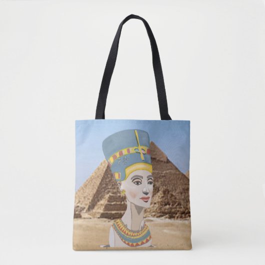 Tote Bag Portrait coloré Nefertiti (Devant)