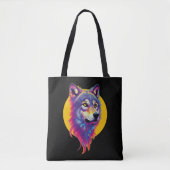 Tote Bag Portrait couleur Wolf (Devant)