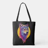 Tote Bag Portrait couleur Wolf (Dos)