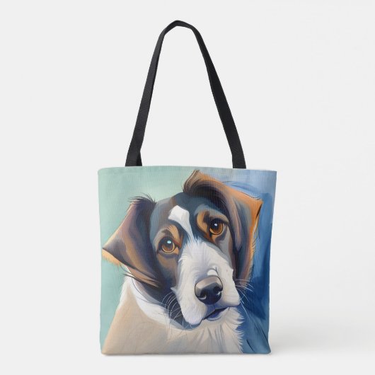 Tote Bag Portrait Croquis de chien mignon (Dos)