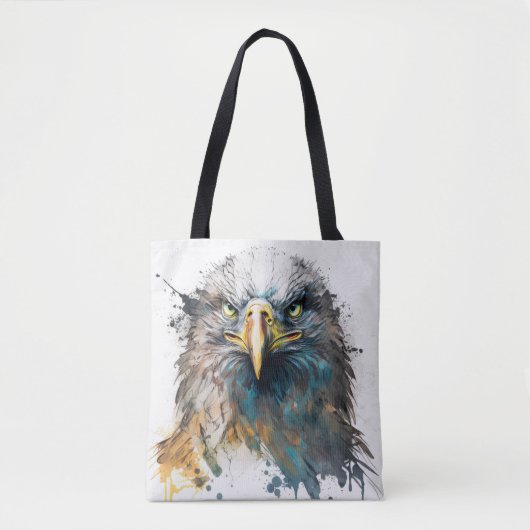 Tote Bag Portrait d'aigle Peinture animale Faune à l'extéri (Devant)