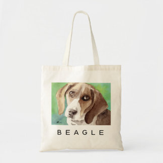 Tote Bag Portrait de Beagle à l'aquarelle