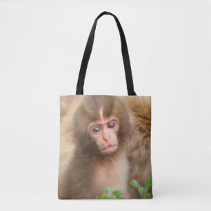 Tote Bag Portrait de bébé singe des neiges
