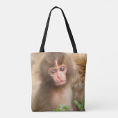 Tote Bag Portrait de bébé singe des neiges (Dos)