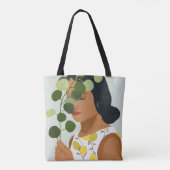 Tote Bag Portrait de botanique - femme avec la verdure (Dos)