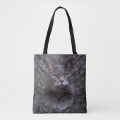 Tote Bag Portrait de chat gris (Devant)