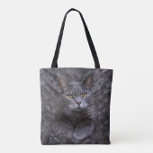 Tote Bag Portrait de chat gris (Dos)