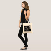 Tote Bag Portrait de chat noir mignon (Devant (modèle))