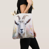 Tote Bag Portrait de chèvre de champ pastel doux (De près)