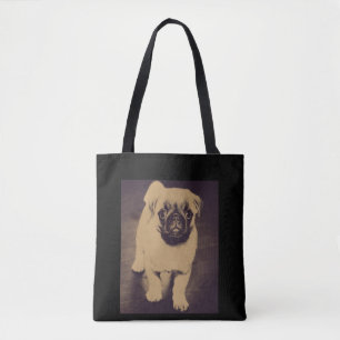 Tote Bag Portrait de chien Carlin mignon