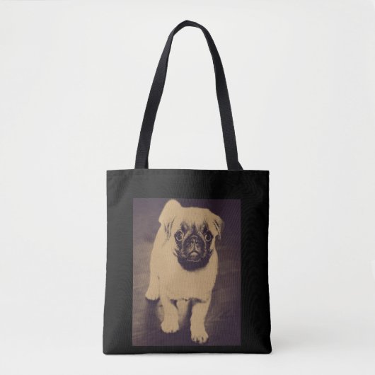Tote Bag Portrait de chien Carlin mignon (Devant)