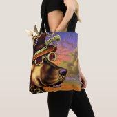 Tote Bag Portrait de chien de Steampunk (De près)
