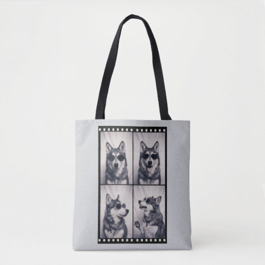 Tote Bag Portrait de chien Husky (Devant)