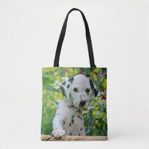Tote Bag Portrait de chiot de Chien de Dalmatie mignonne -