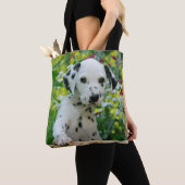 Tote Bag Portrait de chiot de Chien de Dalmatie mignonne - (De près)