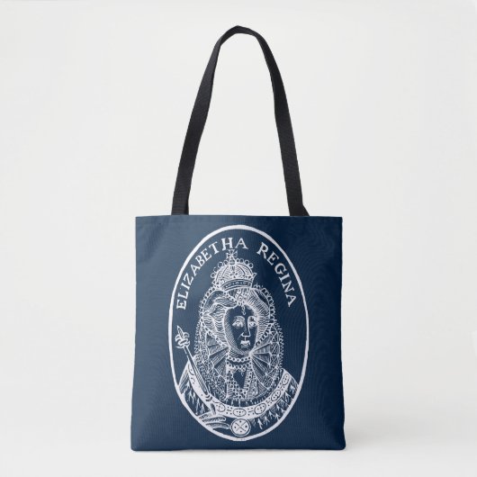 Tote Bag Portrait de coupe de bois de la reine Elizabeth I (Devant)