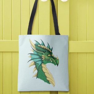 Tote Bag Portrait de dragon vert
